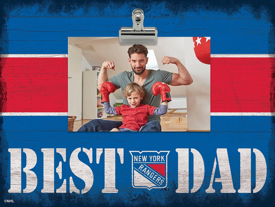 Fan Creations Desktop Stand New York Rangers Best Dad With Stripe Clip Frame