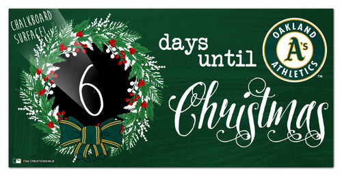 Fan Creations Holiday Home Decor Oakland Athletics Chalk Christmas Countdown 6x12