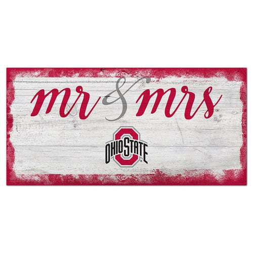 Fan Creations 6x12 Horizontal Ohio State University Script Mr & Mrs 6x12 Sign