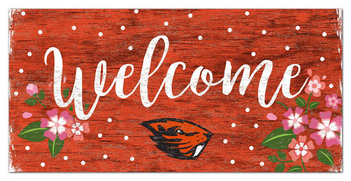 Fan Creations 6x12 Horizontal Oregon State Welcome Floral 6x12 Sign