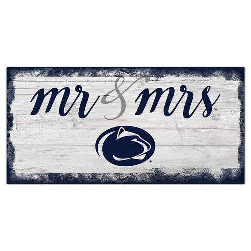 Fan Creations 6x12 Horizontal Penn State University Script Mr & Mrs 6x12 Sign