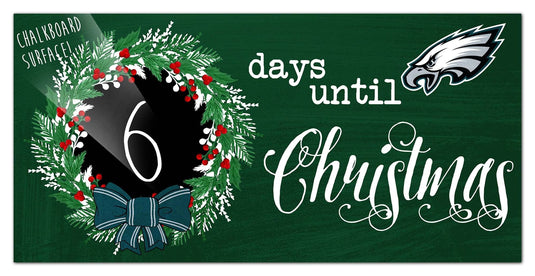 Fan Creations Holiday Home Decor Philadelphia Eagles Chalk Christmas Countdown 6x12