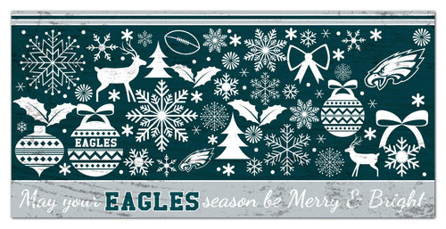 Fan Creations Holiday Home Decor Philadelphia Eagles Merry and Bright 6x12