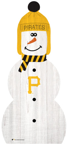 Fan Creations Holiday Home Decor Pittsburgh Pirates Snowman 31in Leaner