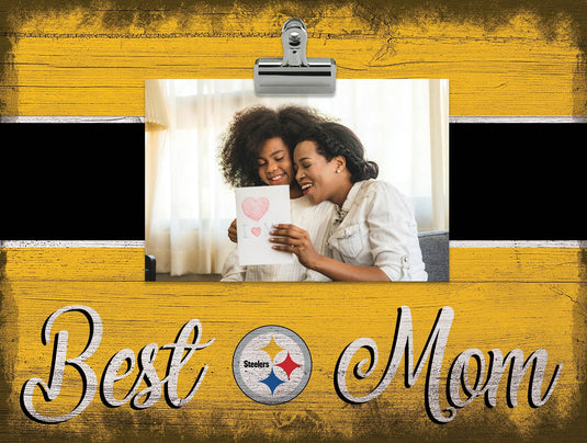 Fan Creations Desktop Stand Pittsburgh Steelers Best Mom With Stripe Clip Frame