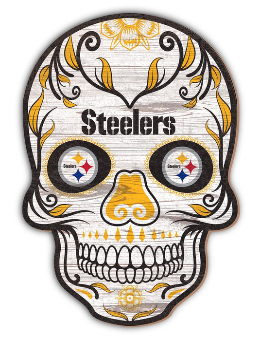 Fan Creations Holiday Home Decor Pittsburgh Steelers Sugar Skull 12in