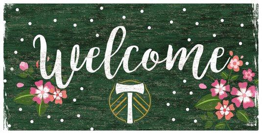 Fan Creations 6x12 Horizontal Portland Timbers Welcome Floral 6x12 Sign