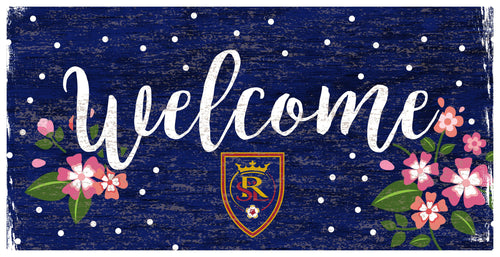 Fan Creations 6x12 Horizontal Real Salt Lake Welcome Floral 6x12 Sign