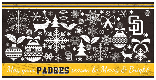 Fan Creations Holiday Home Decor San Diego Padres Merry and Bright 6x12