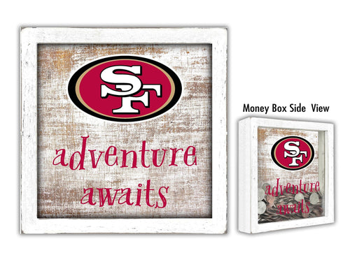 Fan Creations Desktop Stand San Francisco 49ers Adventure Awaits Money Box