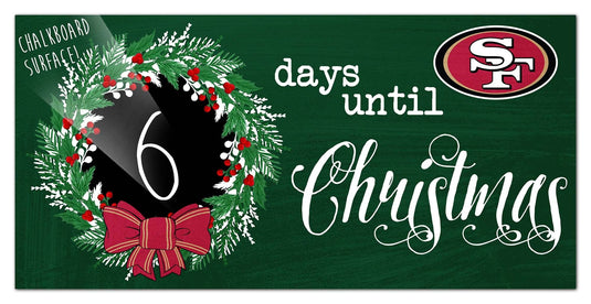 Fan Creations Holiday Home Decor San Francisco 49ers Chalk Christmas Countdown 6x12
