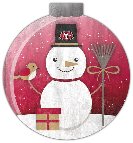 Fan Creations Holiday Home Decor San Francisco 49ers Snowglobe 12in Wall Art