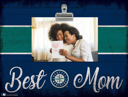 Fan Creations Desktop Stand Seattle Mariners Best Mom With Stripe Clip Frame