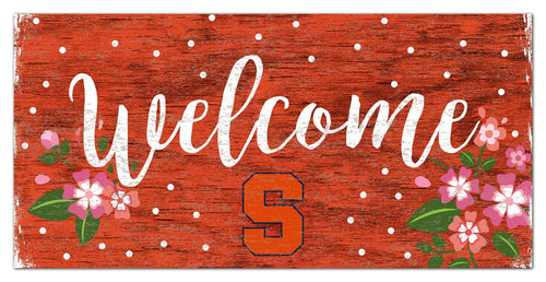 Fan Creations 6x12 Horizontal Syracuse Welcome Floral 6x12 Sign