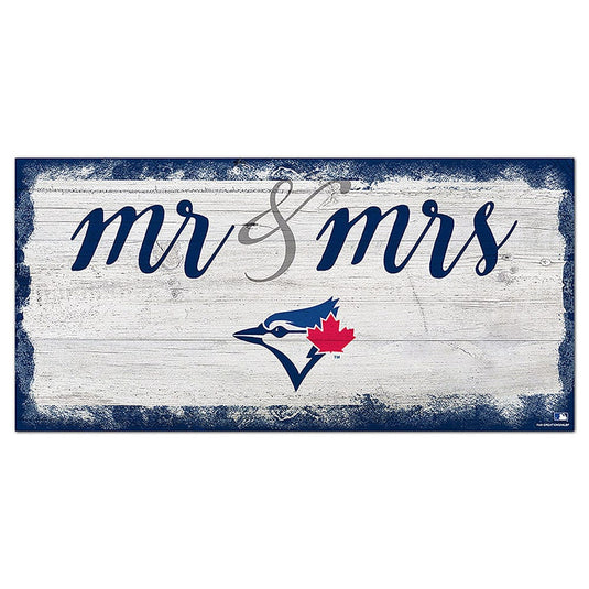 Fan Creations 6x12 Horizontal Toronto Blue Jays Script Mr & Mrs 6x12 Sign