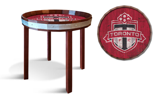 Fan Creations Wall Decor Toronto FC  Barrel Top Side Table