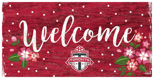 Fan Creations 6x12 Horizontal Toronto FC Welcome Floral 6x12 Sign