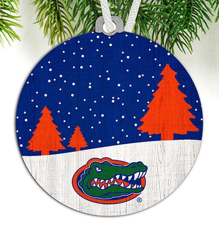 Fan Creations Ornament University of Florida Snow Scene Ornament