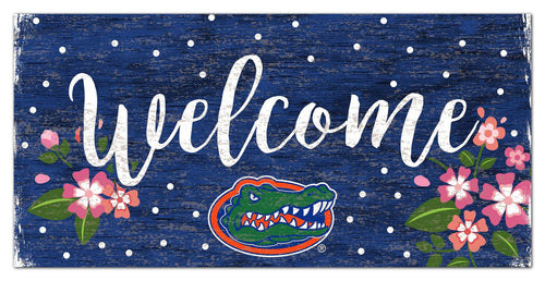 Fan Creations 6x12 Horizontal University of Florida Welcome Floral 6x12 Sign