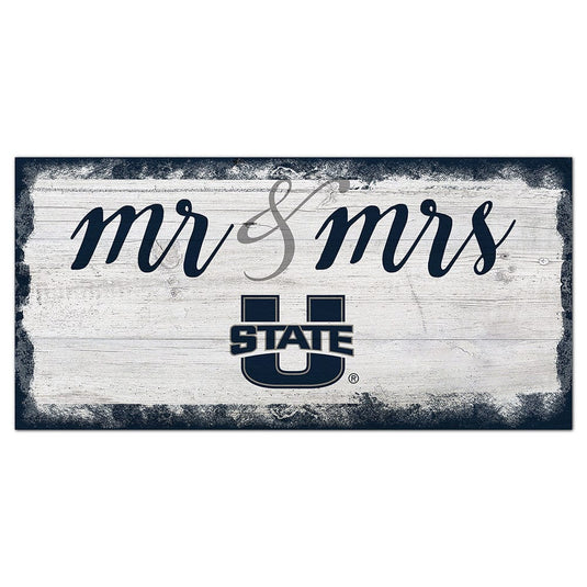 Fan Creations 6x12 Horizontal Utah State Script Mr & Mrs 6x12 Sign