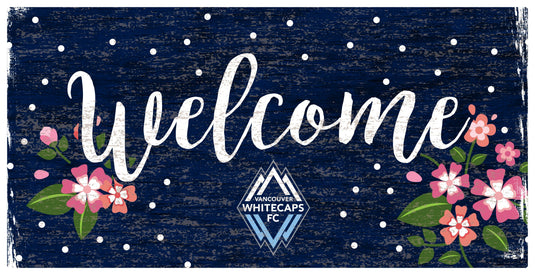Fan Creations 6x12 Horizontal Vancouver Whitecaps Welcome Floral 6x12 Sign
