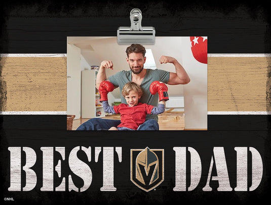 Fan Creations Desktop Stand Vegas Golden Knights Best Dad With Stripe Clip Frame