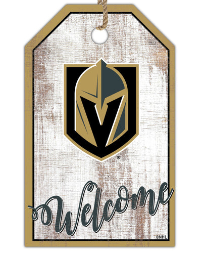 Fan Creations Holiday Home Decor Vegas Golden Knights Welcome 11x19 Tag