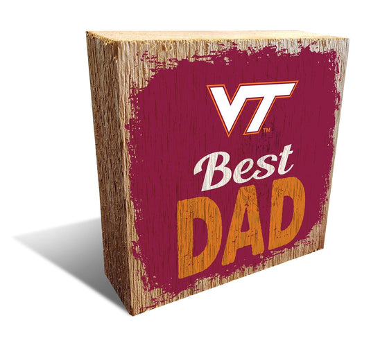 Fan Creations Desktop Stand Virginia Tech Best Dad Block