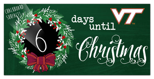 Fan Creations Holiday Home Decor Virginia Tech Chalk Christmas Countdown 6x12
