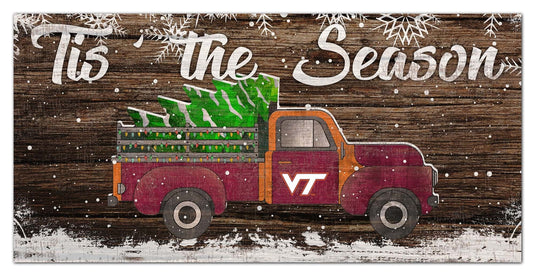 Fan Creations Holiday Home Decor Virginia Tech Tis The Season 6x12