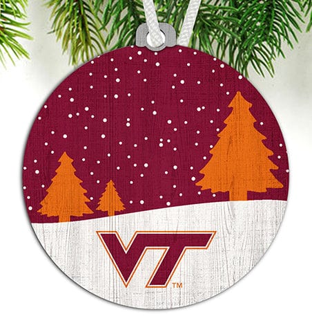 Fan Creations Ornament Virginia Tech University Snow Scene Ornament