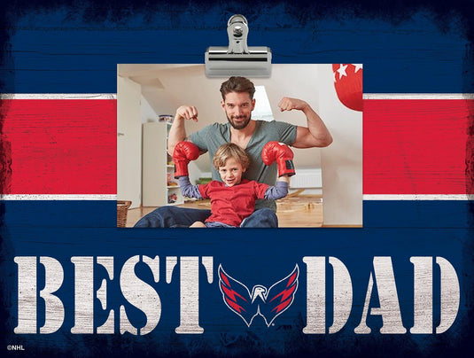 Fan Creations Desktop Stand Washington Capitals Best Dad With Stripe Clip Frame
