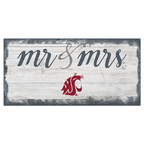 Fan Creations 6x12 Horizontal Washington State Script Mr & Mrs 6x12 Sign