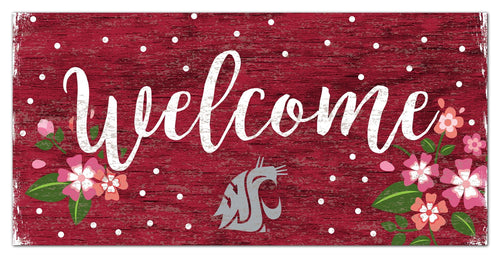 Fan Creations 6x12 Horizontal Washington State Welcome Floral 6x12 Sign