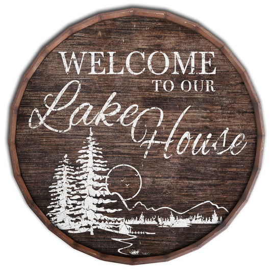 Fan Creations 24" Barrel Top Welcome to the Lake House 24" Barrel Top