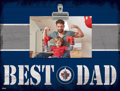 Fan Creations Desktop Stand Winnipeg Jets Best Dad With Stripe Clip Frame