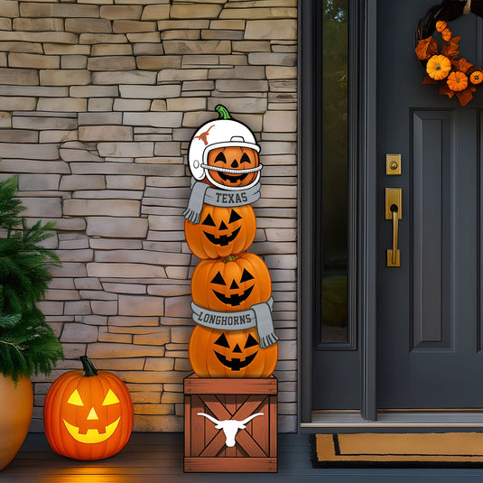46 inch NCAA University of Texas Stacked Pumpkin Leaner - Scarf