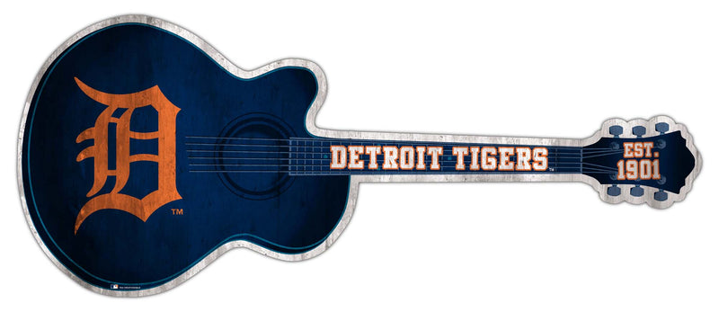 Load image into Gallery viewer, 24in Guitar MLB Detroit Tigers team wall art sign
