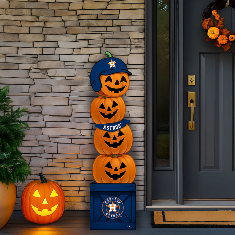 Load image into Gallery viewer, 46 inch MLB Houston Astros Stacked Pumpkin Bandana - Scarf
