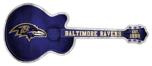 24in Guitar NFL Baltimore Ravens team wall art sign
