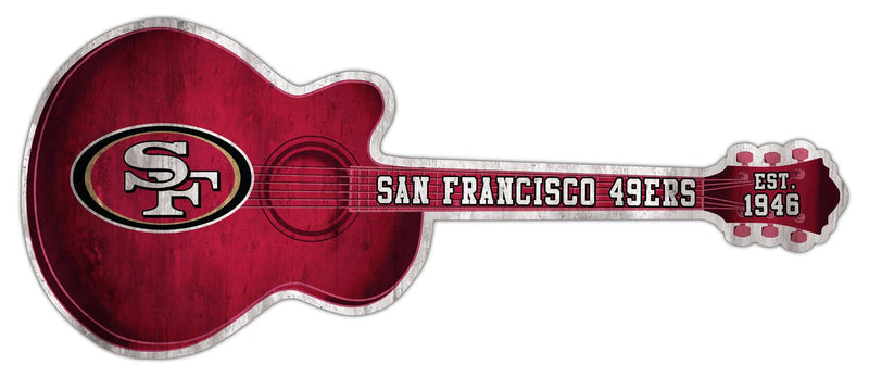 Load image into Gallery viewer, 24in Guitar NFL San Francisco 49ers team wall art sign
