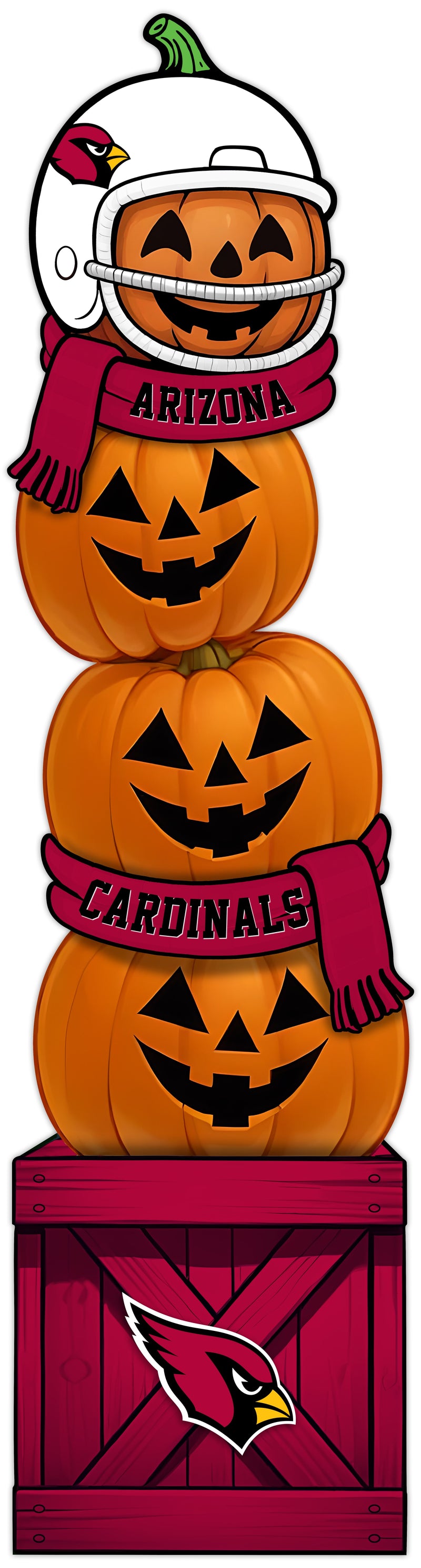 Load image into Gallery viewer, 46 inch NFL Arizona Cardinals Stacked Pumpkin Leaner - Scarf
