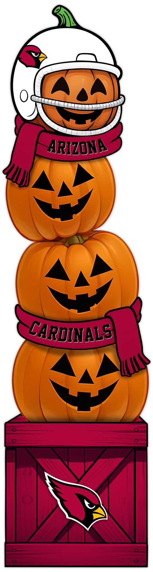 46 inch NFL Arizona Cardinals Stacked Pumpkin Leaner - Scarf