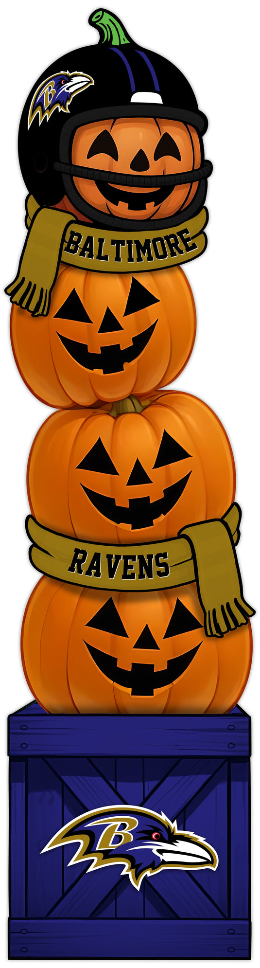 46 inch NFL Baltimore Ravens Stacked Pumpkin Leaner - Scarf