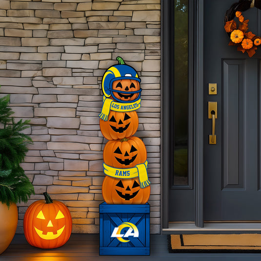 46 inch NFL Los Angeles Rams Stacked Pumpkin Leaner - Scarf