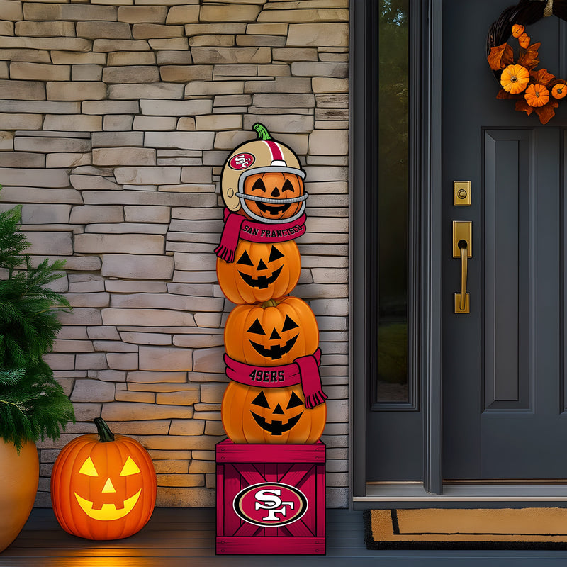 Load image into Gallery viewer, 46 inch NFL San Francisco 49ers Stacked Pumpkin Leaner - Scarf
