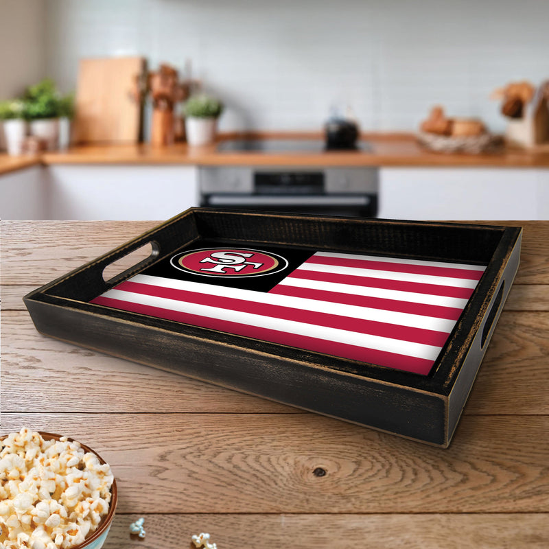 Load image into Gallery viewer, Brightline NFL San Francisco 49ers Flag Serving Tray

