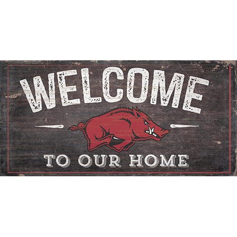 Fan Creations 6x12 Horizontal University of Arkansas Welcome Distressed 6 x 12