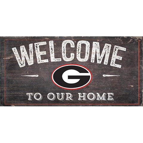 Fan Creations 6x12 Horizontal University of Georgia Welcome Distressed 6 x 12