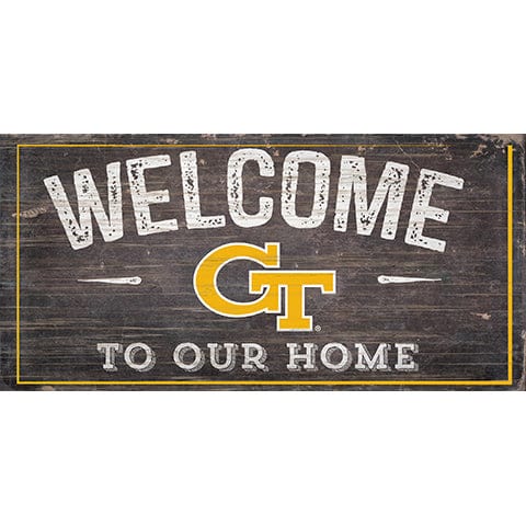 Fan Creations 6x12 Horizontal Georgia Tech Welcome Distressed 6 x 12